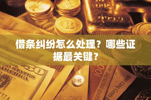 北京借条纠纷怎么处理？哪些证据最关键？