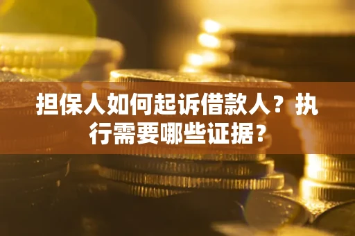 北京担保人如何起诉借款人？执行需要哪些证据？